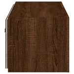 Vegghengt Tv-Benk Med Led Brun Eik 80X35X31 Cm