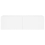 Vegghengt Tv-Benk Med Led Hvit 100X35X31 Cm