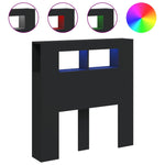 Sengegavl Med Led Svart 100X18,5X103,5 Cm Konstruert Tre