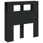 Sengegavl Med Led Svart 100X18,5X103,5 Cm Konstruert Tre
