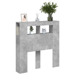 Sengegavl Med Led Betonggrå 100X18,5X103,5 Cm Konstruert Tre