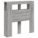Sengegavl Med Led Grå Sonoma 100X18,5X103,5 Cm Konstruert Tre