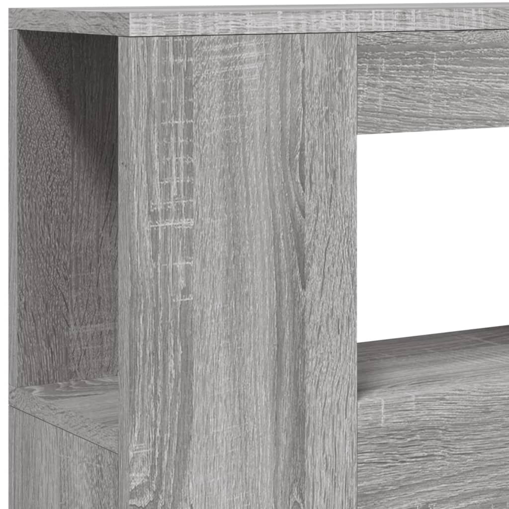 Sengegavl Med Led Grå Sonoma 100X18,5X103,5 Cm Konstruert Tre