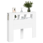 Sengegavl Med Led Hvit 120X18,5X103,5 Cm Konstruert Tre