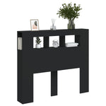 Sengegavl Med Led Svart 120X18,5X103,5 Cm Konstruert Tre