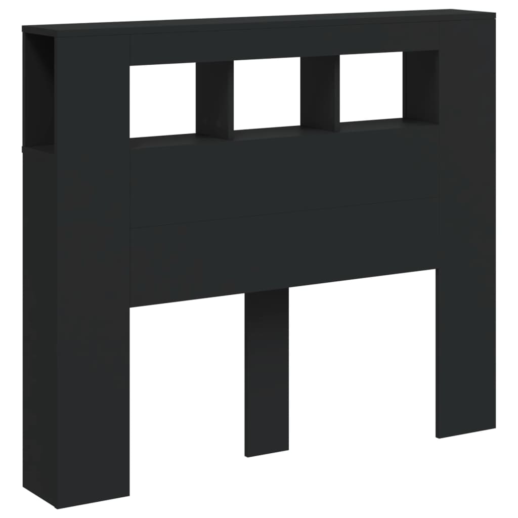 Sengegavl Med Led Svart 120X18,5X103,5 Cm Konstruert Tre