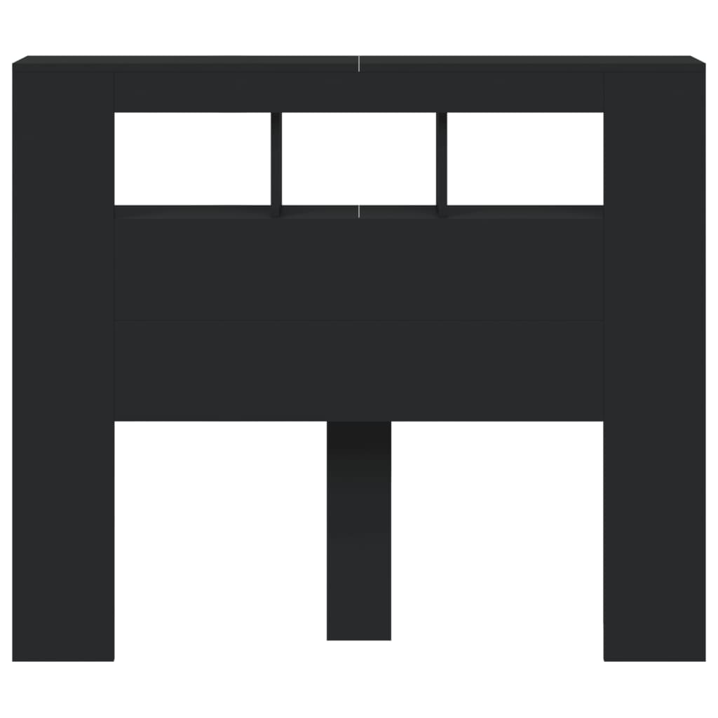 Sengegavl Med Led Svart 120X18,5X103,5 Cm Konstruert Tre