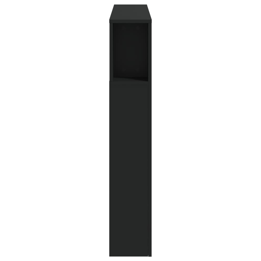 Sengegavl Med Led Svart 120X18,5X103,5 Cm Konstruert Tre