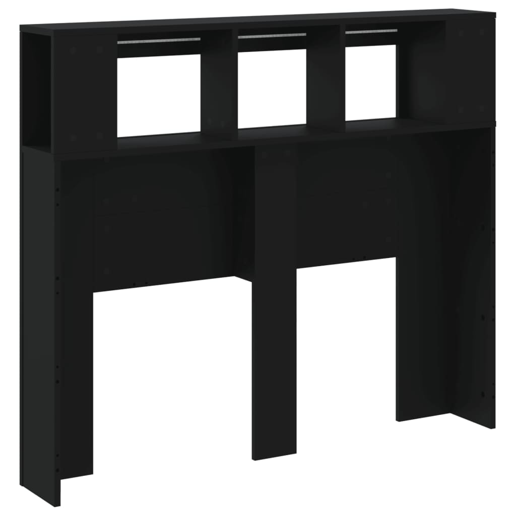 Sengegavl Med Led Svart 120X18,5X103,5 Cm Konstruert Tre