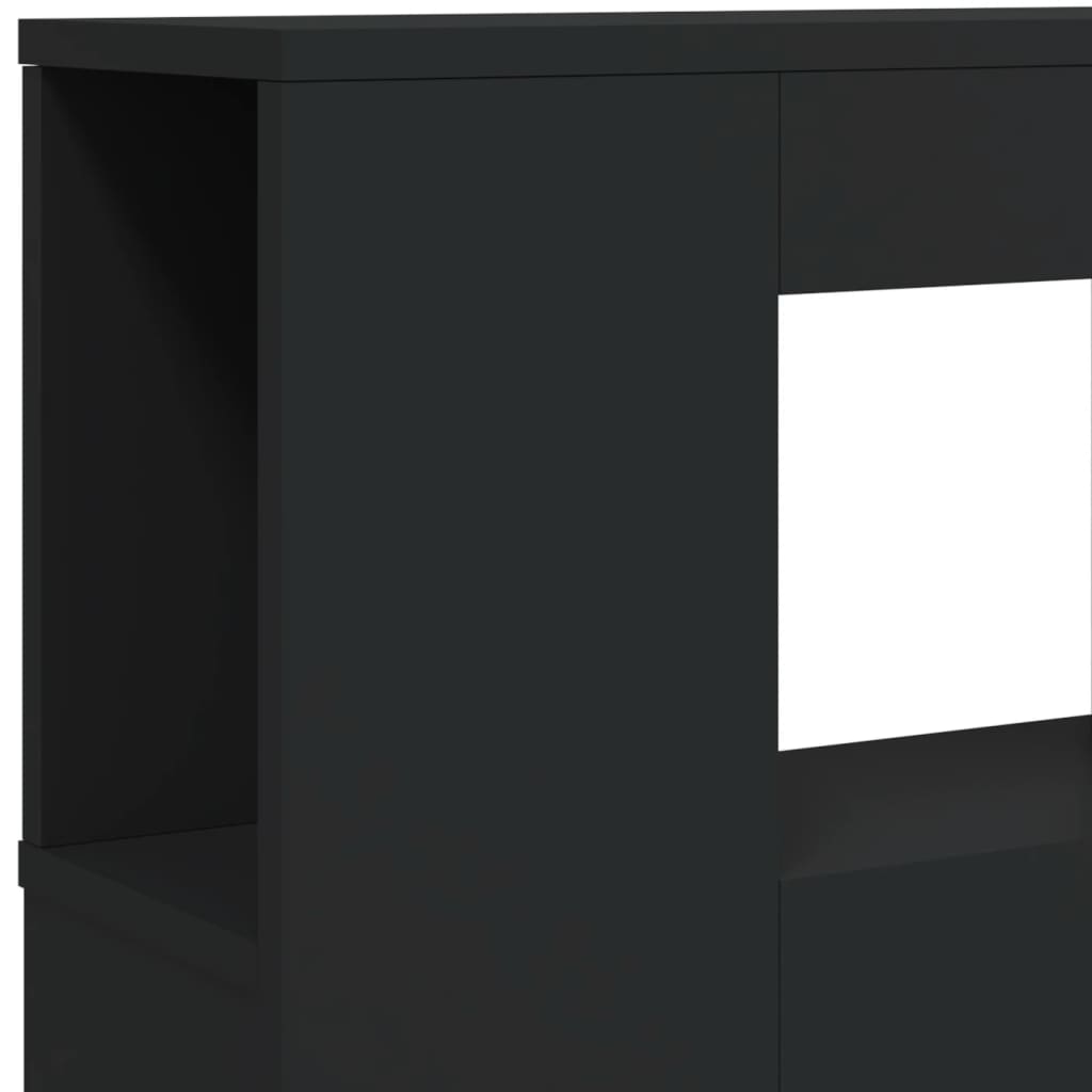 Sengegavl Med Led Svart 120X18,5X103,5 Cm Konstruert Tre