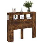 Sengegavl Med Led Røkt Eik 120X18,5X103,5 Cm Konstruert Tre