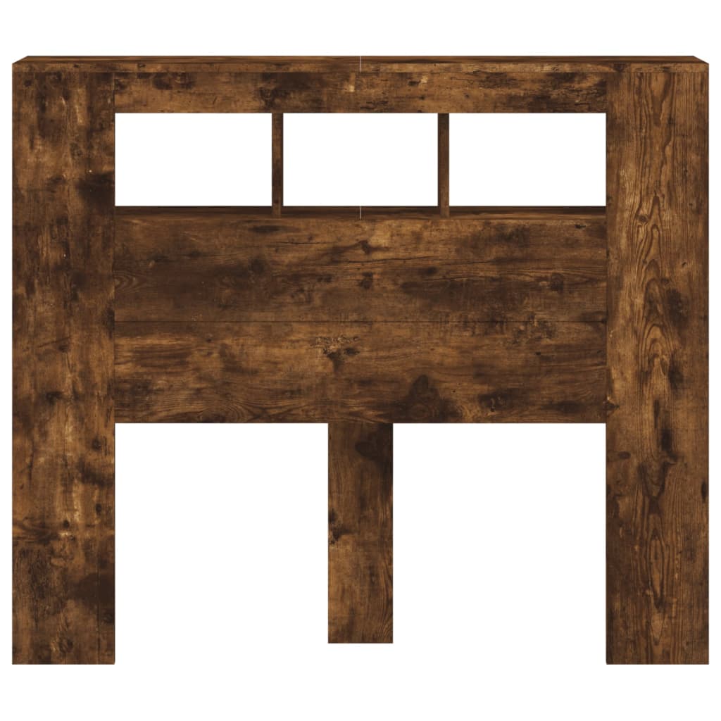 Sengegavl Med Led Røkt Eik 120X18,5X103,5 Cm Konstruert Tre