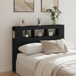 Sengegavl Med Led Svart 140X18,5X103,5 Cm Konstruert Tre