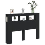 Sengegavl Med Led Svart 140X18,5X103,5 Cm Konstruert Tre