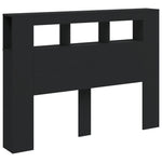 Sengegavl Med Led Svart 140X18,5X103,5 Cm Konstruert Tre
