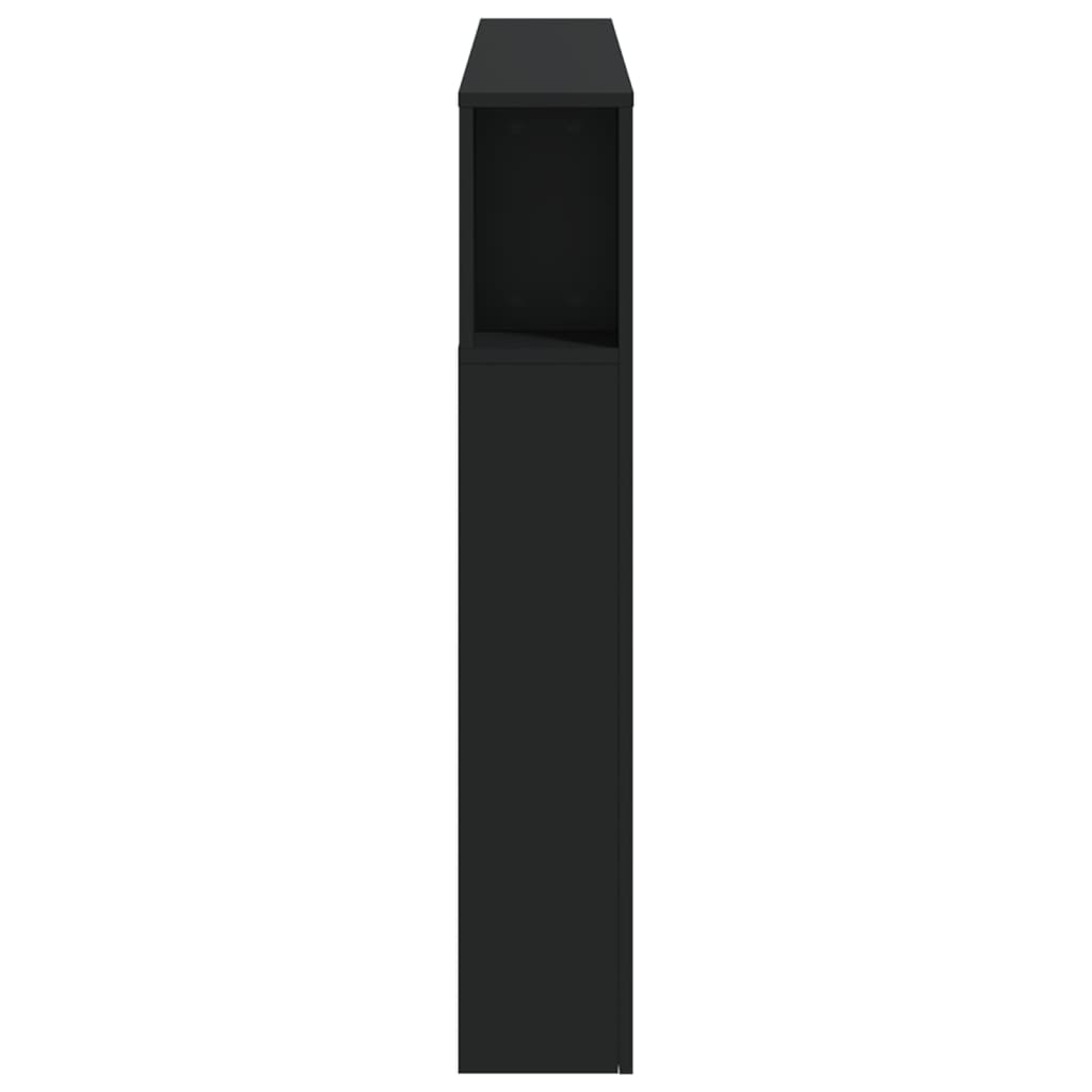 Sengegavl Med Led Svart 140X18,5X103,5 Cm Konstruert Tre