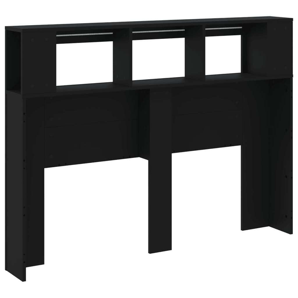 Sengegavl Med Led Svart 140X18,5X103,5 Cm Konstruert Tre