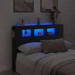 Sengegavl Med Led Svart 140X18,5X103,5 Cm Konstruert Tre