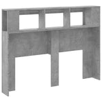 Sengegavl Med Led Betonggrå 140X18,5X103,5 Cm Konstruert Tre