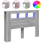 Sengegavl Med Led Grå Sonoma 140X18,5X103,5 Cm Konstruert Tre