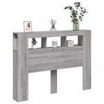 Sengegavl Med Led Grå Sonoma 140X18,5X103,5 Cm Konstruert Tre
