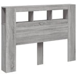 Sengegavl Med Led Grå Sonoma 140X18,5X103,5 Cm Konstruert Tre