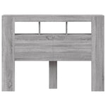 Sengegavl Med Led Grå Sonoma 140X18,5X103,5 Cm Konstruert Tre