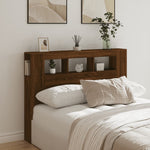 Sengegavl Med Led Brun Eik 140X18,5X103,5Cm Konstruert Tre