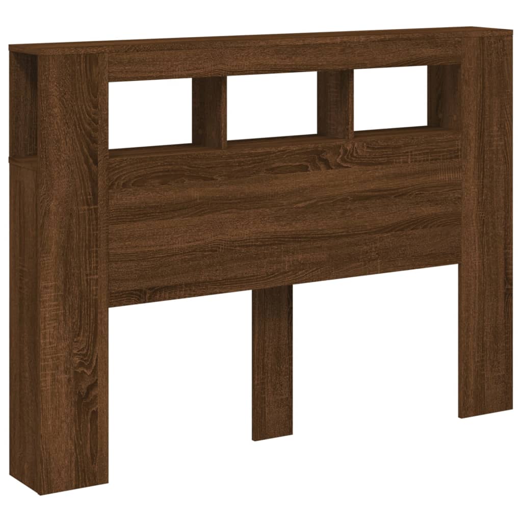 Sengegavl Med Led Brun Eik 140X18,5X103,5Cm Konstruert Tre