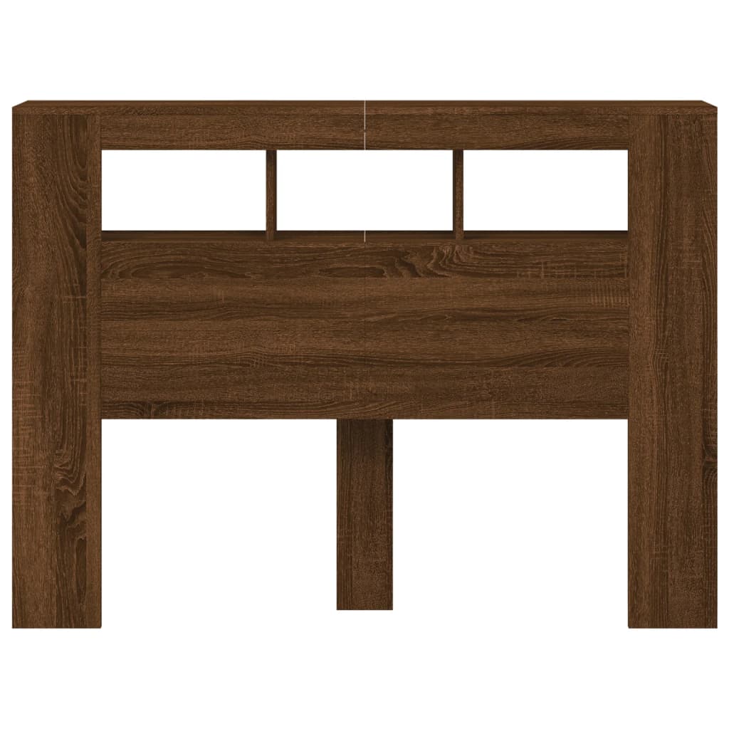 Sengegavl Med Led Brun Eik 140X18,5X103,5Cm Konstruert Tre