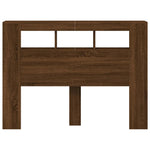 Sengegavl Med Led Brun Eik 140X18,5X103,5Cm Konstruert Tre