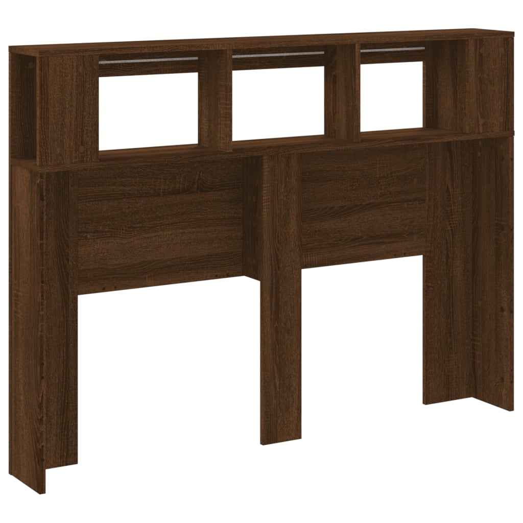 Sengegavl Med Led Brun Eik 140X18,5X103,5Cm Konstruert Tre