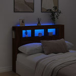 Sengegavl Med Led Brun Eik 140X18,5X103,5Cm Konstruert Tre