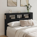 Sengegavl Med Led Svart 160X18,5X103,5 Cm Konstruert Tre