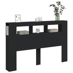 Sengegavl Med Led Svart 160X18,5X103,5 Cm Konstruert Tre