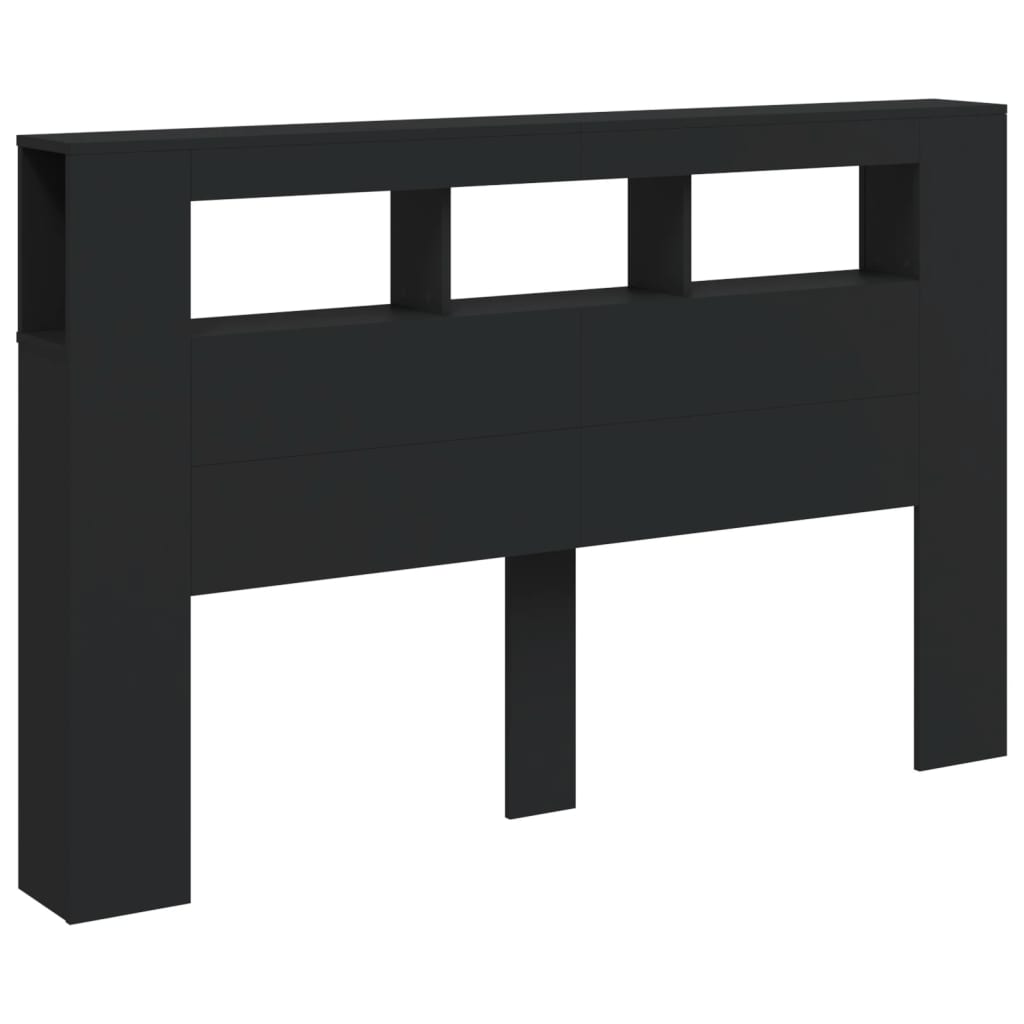 Sengegavl Med Led Svart 160X18,5X103,5 Cm Konstruert Tre