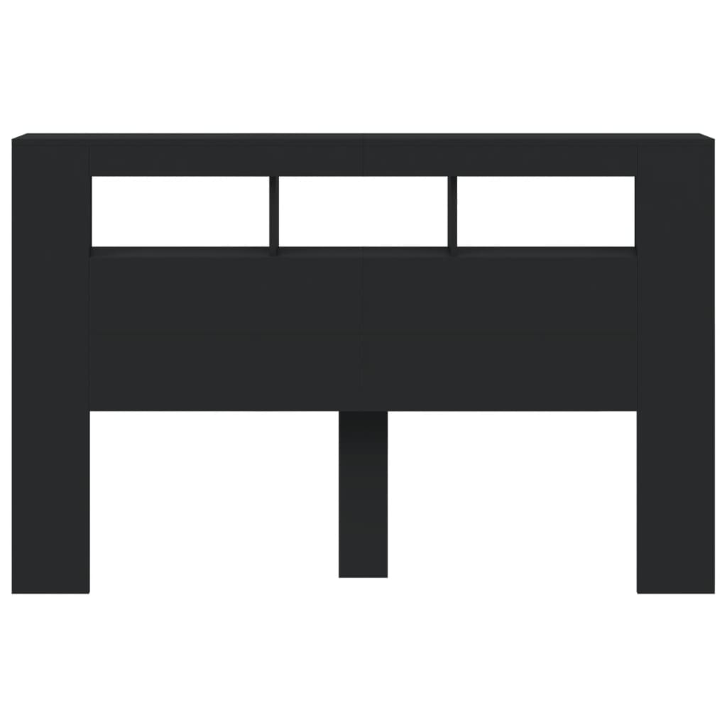 Sengegavl Med Led Svart 160X18,5X103,5 Cm Konstruert Tre