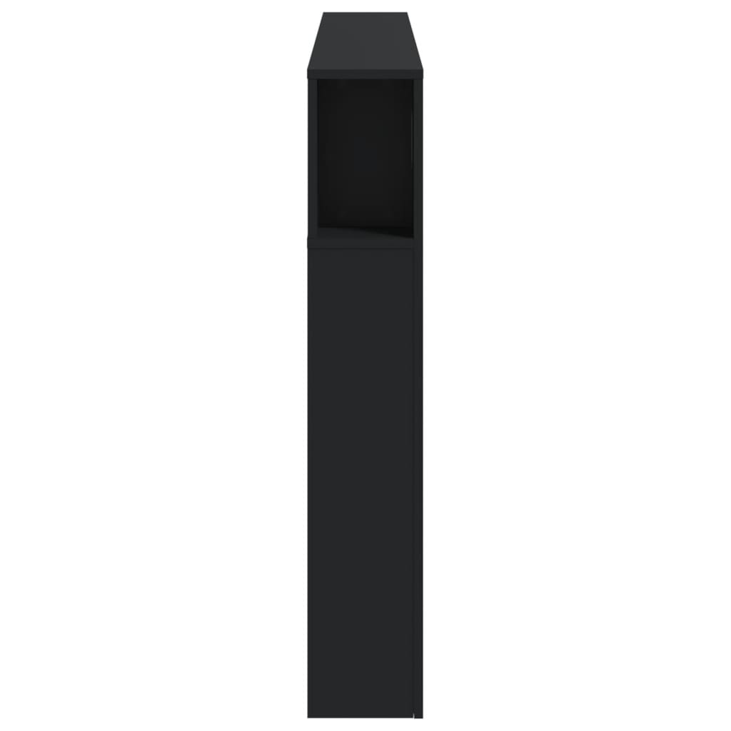 Sengegavl Med Led Svart 160X18,5X103,5 Cm Konstruert Tre