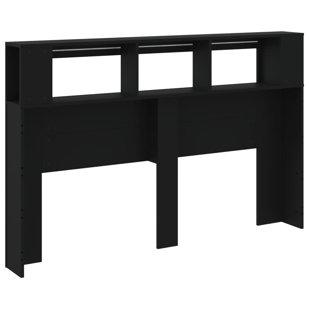 Sengegavl Med Led Svart 160X18,5X103,5 Cm Konstruert Tre