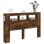 Sengegavl Med Led Røkt Eik 160X18,5X103,5 Cm Konstruert Tre