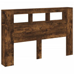 Sengegavl Med Led Røkt Eik 160X18,5X103,5 Cm Konstruert Tre