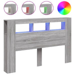 Sengegavl Med Led Grå Sonoma 160X18,5X103,5 Cm Konstruert Tre