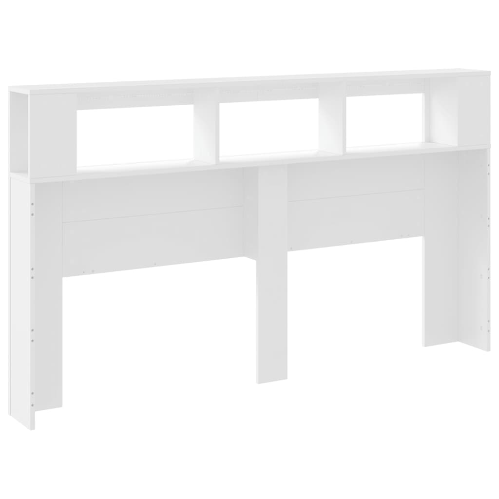Sengegavl Med Led Hvit 180X18,5X103,5 Cm Konstruert Tre