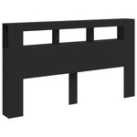 Sengegavl Med Led Svart 180X18,5X103,5 Cm Konstruert Tre