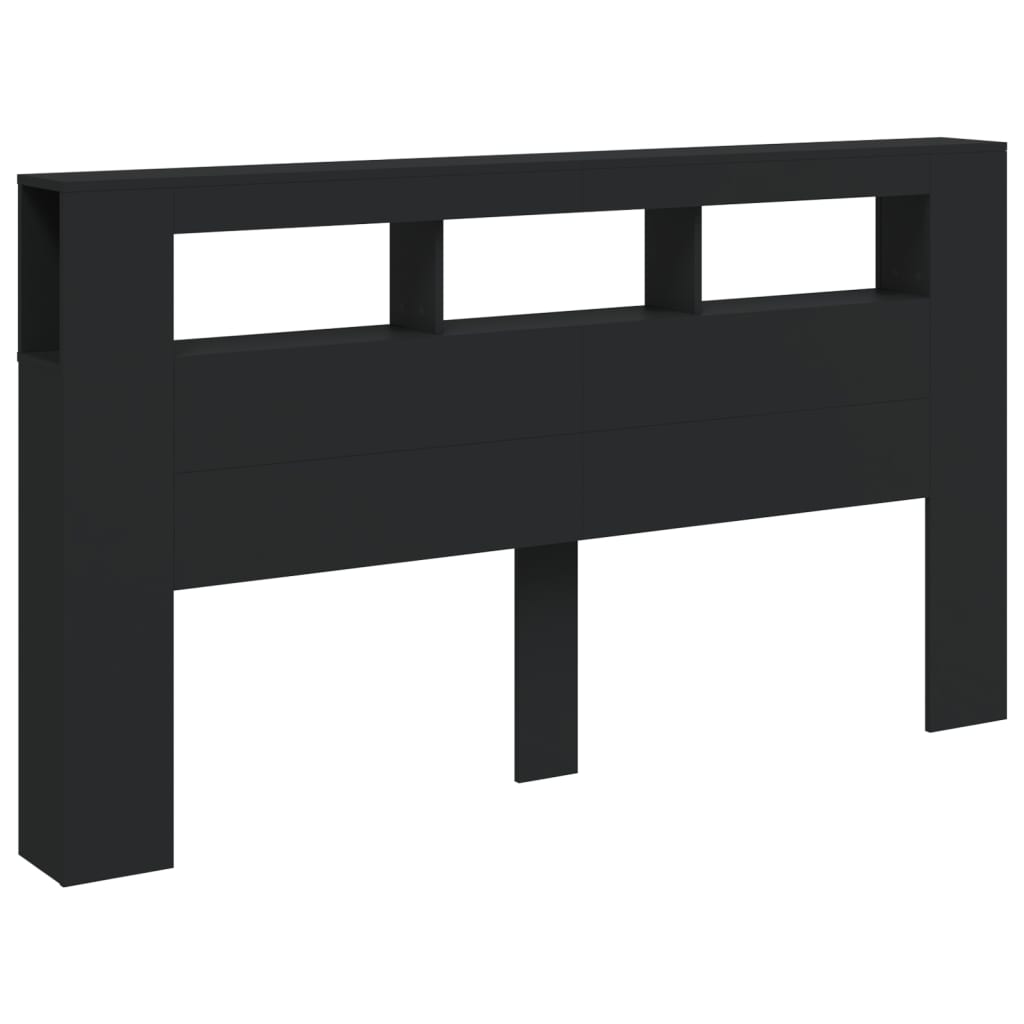 Sengegavl Med Led Svart 180X18,5X103,5 Cm Konstruert Tre