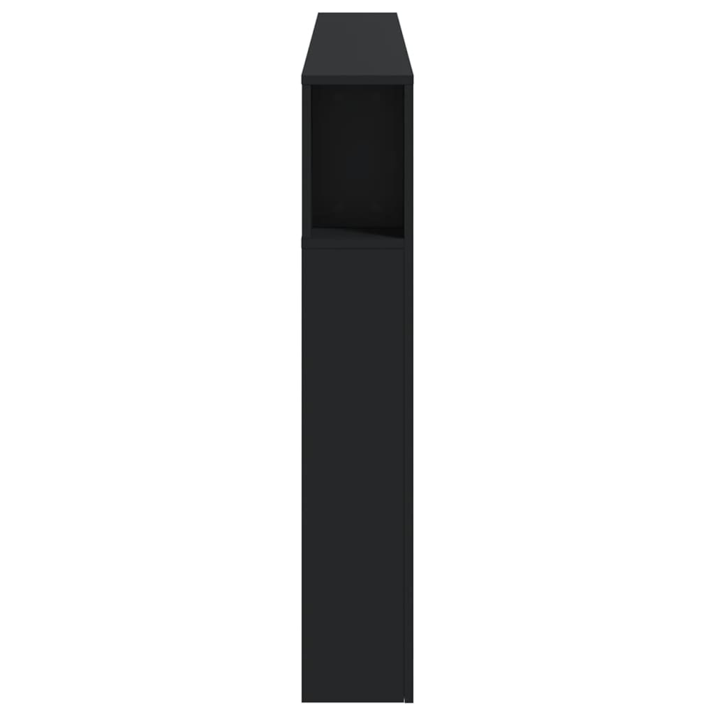 Sengegavl Med Led Svart 180X18,5X103,5 Cm Konstruert Tre