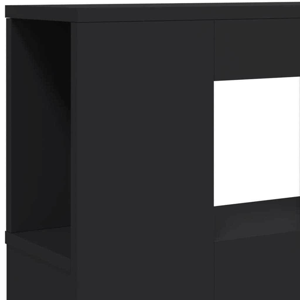 Sengegavl Med Led Svart 180X18,5X103,5 Cm Konstruert Tre