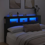Sengegavl Med Led Svart 180X18,5X103,5 Cm Konstruert Tre