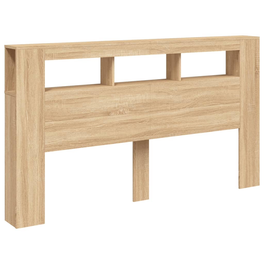 Sengegavl Med Led Sonoma Eik 180X18,5X103,5 Cm Konstruert Tre