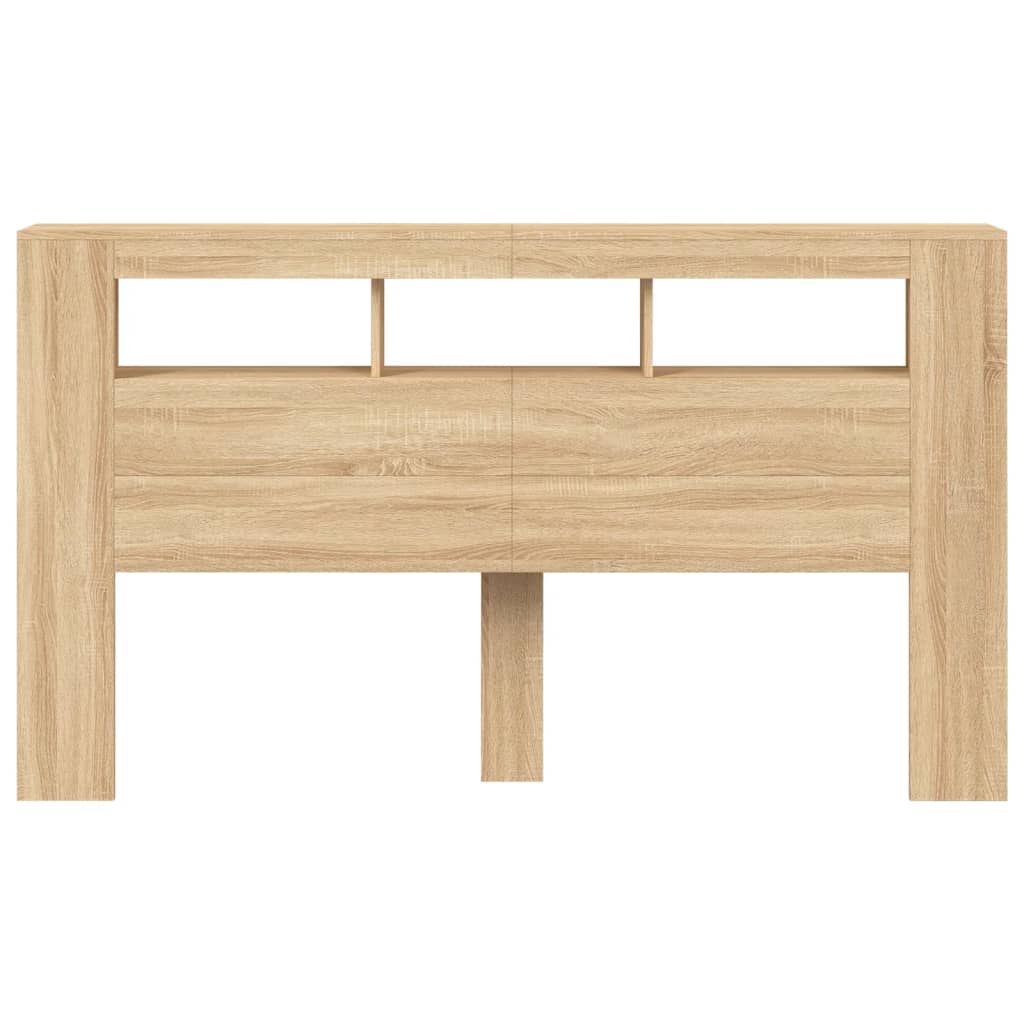 Sengegavl Med Led Sonoma Eik 180X18,5X103,5 Cm Konstruert Tre